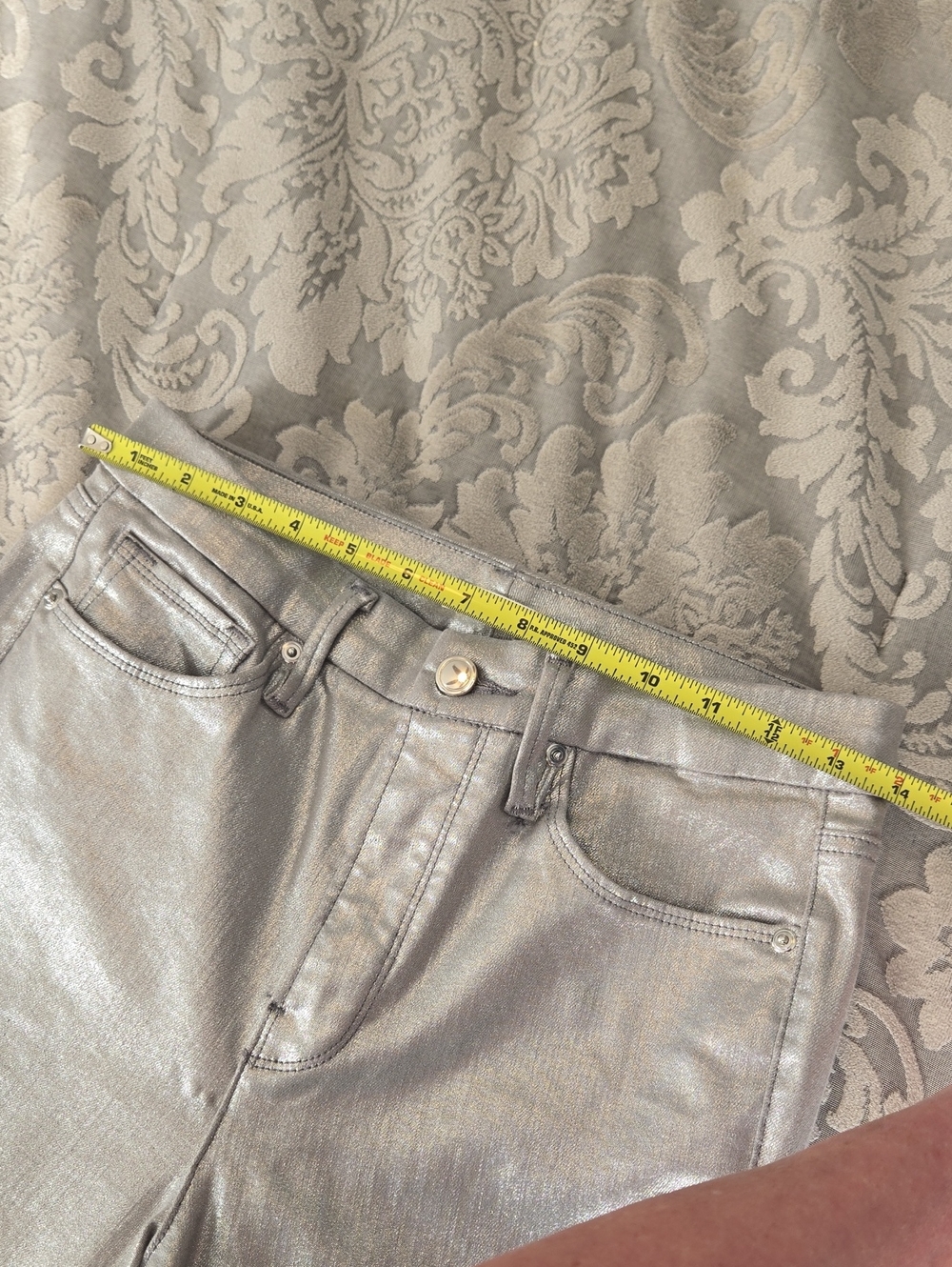 NEW Good American Silver Good Waist Coated Jeans - Picture 10 of 13